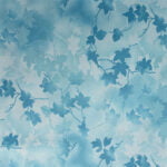 Tela Fondo Hojas Azules Algodón