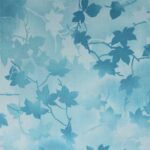 Tela Fondo Hojas Azules Algodón - Imagen 2