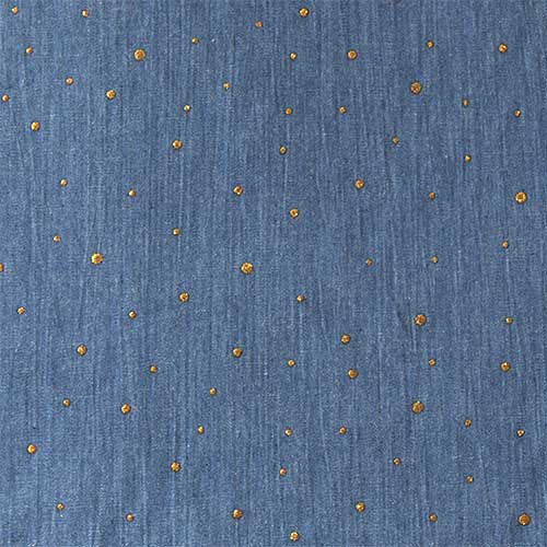 tela-chambray-topitos-dorados chambray con topitos dorados