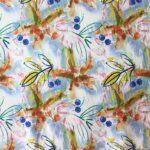 estampado hojas azules y amarillos