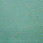 Tela Doble Gasa Topitos Dorados - Imagen 2