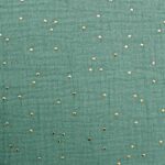 Tela Doble Gasa Topitos Dorados - Imagen 3