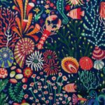 Tela Punto Camiseta estampado fondo marino - Imagen 2