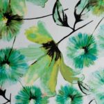 Tela Estampado flores verdes - Imagen 3