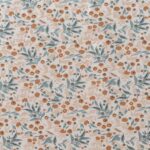 Tela Punto Camiseta estampado hojitas