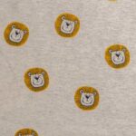 Tela punto camiseta estampado leones