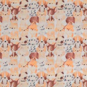 tela de algodón con estampado de perritos