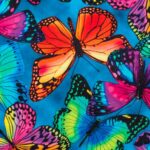 Tela estampado mariposas multicolor algodón - Imagen 3