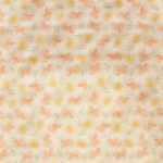 Tela efecto Seersucker Florecitas naranjas y amarillas - Imagen 2