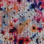 Tela Estampado Flores Pintura - Imagen 3