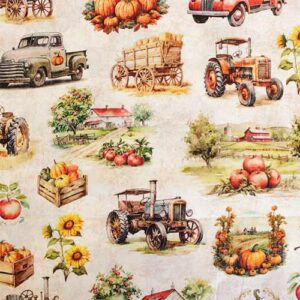 tela estampado granja algodon