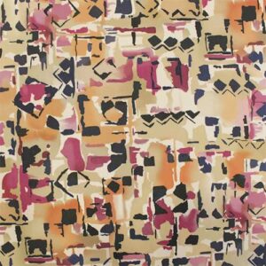 estampado étnico beige y magenta