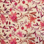 tela de viscosa y lino estampado flores