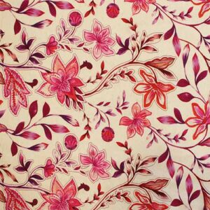 tela de viscosa y lino estampado flores