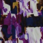 Tela Viscosa Estampado Mural lila y azul - Imagen 3