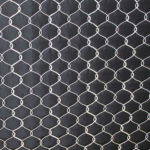 tela-acolchada-enrejado(1) Tela acolchada negra con diseño de enrejado beige - Imagen 1