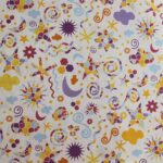 Tela de Algodón Estampado Estrellas y Lunas en Fondo Blanco