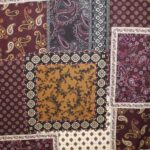 Tela Viscosa de Invierno Estampado Granate y Marrón con Motivos Irregulares