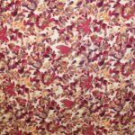 Tela de viscosa con estampado granate y fondo beige