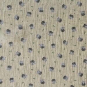 Tela de doble gasa con hipopótamos – Algodón 100% ideal para ropa de bebé