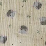 Tela de doble gasa con hipopótamos – Algodón 100% ideal para ropa de bebé - Imagen 2