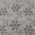 Tela de lino y viscosa bordado con flores en relieve – Ideal para conjuntos, vestidos y faldas