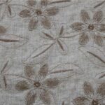 Tela de lino y viscosa bordado con flores en relieve – Ideal para conjuntos, vestidos y faldas - Imagen 2