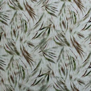 Tela de lino y viscosa estampada con hojas – Ideal para vestidos, blusas y prendas frescas de verano