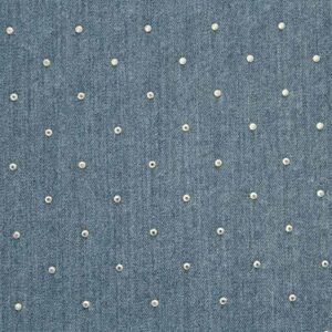 Tela vaquera fina tipo chambray con tachuelas brillantes – Ideal para blusas y camisas