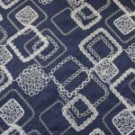 Tela vaquera bordada con rombos grandes – Ideal para pantalones, conjuntos y vestidos de tendencia