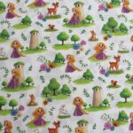 Tela de algodón Rapunzel y bosque – 100% algodón