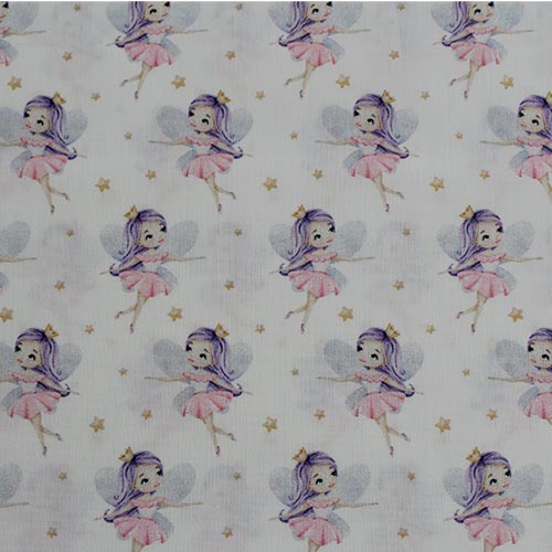 tela estampado hadas y algodón