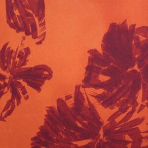 Tela BlELÁSTICA FLORAL Naranja Calabaza y Vino