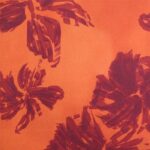 Tela BlELÁSTICA FLORAL Naranja Calabaza y Vino - Imagen 2