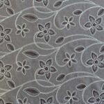 Tela de PAÑO BORDADO floral beige y marrón - Imagen 2