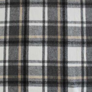 Tela de PAÑO CUADROS Gris, Beige y Blanco