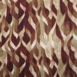 Tela SATÉN ESTAMPADO Abstracto Tonos Tierra y Granate