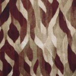 Tela SATÉN ESTAMPADO Abstracto Tonos Tierra y Granate - Imagen 2