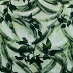 Tela SATINADA hojas negras fondo verde