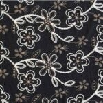 Tela VAQUERA ELÁSTICA BORDADA flores beige - Imagen 2